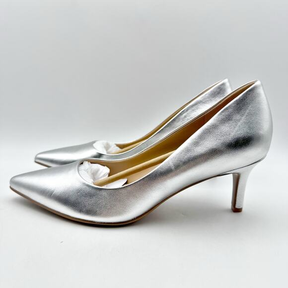 Naturalizer Womens Everly Pumps US 11 Wide EU 42 Silver Leather NWOB - Picture 8 of 12